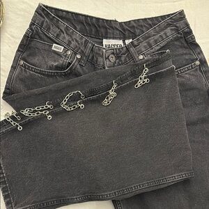 The Ragged Priest Black Women’s Jeans with Chain Detail